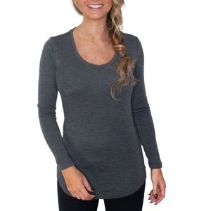Woolx Eva Women's Gray Long Sleeve Tunic Top